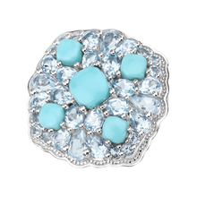 Load image into Gallery viewer, Silver Turquoise Cluster Ring