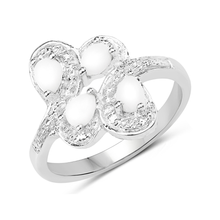 Load image into Gallery viewer, White Opal Floral Ring