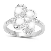 Load image into Gallery viewer, White Opal Floral Ring