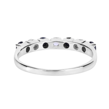 Load image into Gallery viewer, Black Sapphire and White Topaz Half Eternity Ring