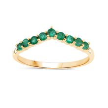 Load image into Gallery viewer, 10K Yellow Gold Zambian Emerald Band Ring