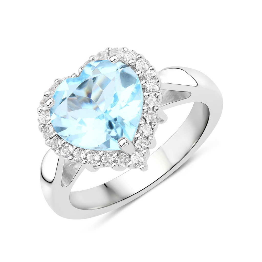 Genuine Blue Heart Topaz Ring