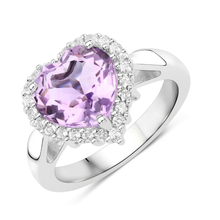Load image into Gallery viewer, Heart Amethyst Ring