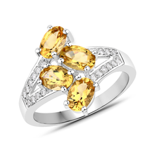 Load image into Gallery viewer, Yellow Beryl Bypass Sterling Silver Ring