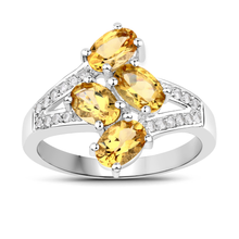 Load image into Gallery viewer, Yellow Beryl Bypass Sterling Silver Ring