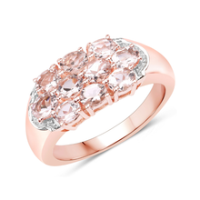 Load image into Gallery viewer, Morganite Cluster Rose Gold Ring