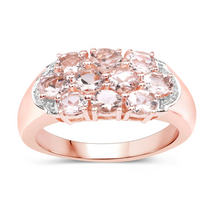 Load image into Gallery viewer, Morganite Cluster Rose Gold Ring