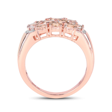 Load image into Gallery viewer, Morganite Cluster Rose Gold Ring