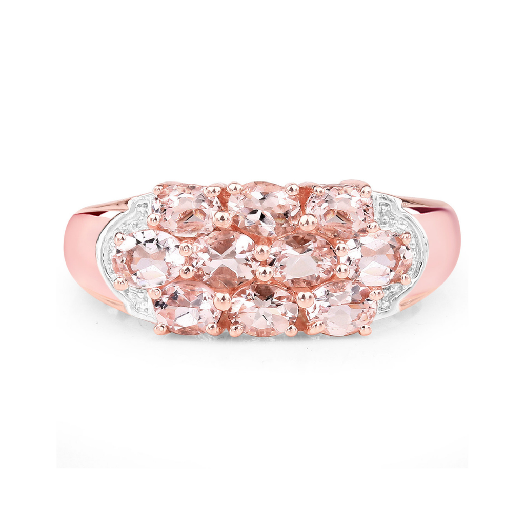 Morganite Cluster Rose Gold Ring