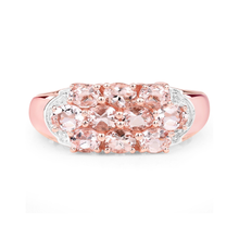 Load image into Gallery viewer, Morganite Cluster Rose Gold Ring
