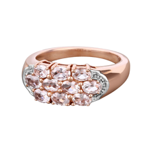 Load image into Gallery viewer, Morganite Cluster Rose Gold Ring