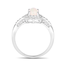 Load image into Gallery viewer, Ethiopian Opal Halo Silver Ring