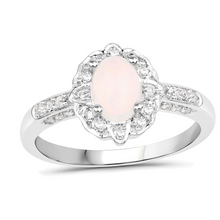 Load image into Gallery viewer, Ethiopian Opal Halo Silver Ring
