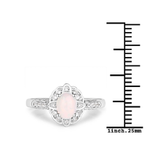 Load image into Gallery viewer, Ethiopian Opal Halo Silver Ring