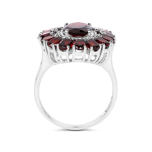 Load image into Gallery viewer, Natural Garnet Flower Ring