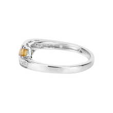 Load image into Gallery viewer, Yellow Beryl and White Zircon Bypass Silver Ring