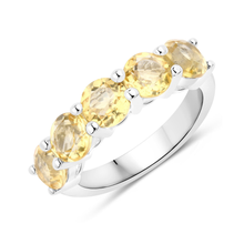 Load image into Gallery viewer, Genuine Citrine 5 Stone Ring