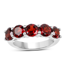 Load image into Gallery viewer, Genuine Garnet 5 Stone Ring