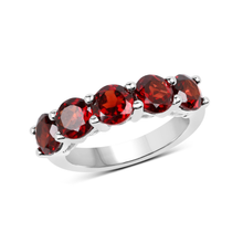 Load image into Gallery viewer, Genuine Garnet 5 Stone Ring