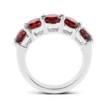 Load image into Gallery viewer, Genuine Garnet 5 Stone Ring