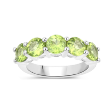 Load image into Gallery viewer, Genuine Peridot 5 Stone Ring