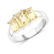Load image into Gallery viewer, Genuine Citrine 3 Stone Ring