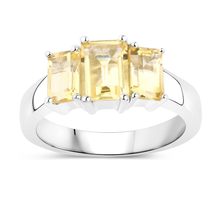 Load image into Gallery viewer, Genuine Citrine 3 Stone Ring