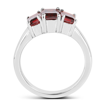Load image into Gallery viewer, Genuine Garnet 3 Stone Ring