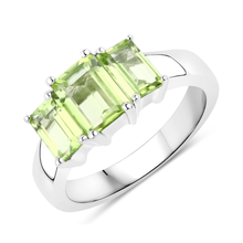 Load image into Gallery viewer, Genuine Peridot 3 Stone Ring