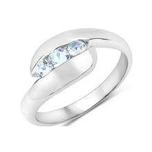 Load image into Gallery viewer, Genuine Blue Topaz Bypass Ring