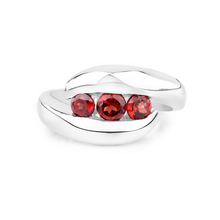 Load image into Gallery viewer, Red Natural Garnet Bypass Ring