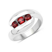 Load image into Gallery viewer, Red Natural Garnet Bypass Ring