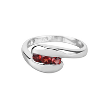 Load image into Gallery viewer, Red Natural Garnet Bypass Ring