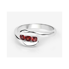 Load image into Gallery viewer, Red Natural Garnet Bypass Ring