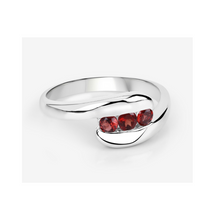 Load image into Gallery viewer, Red Natural Garnet Bypass Ring