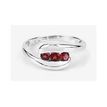 Load image into Gallery viewer, Red Natural Garnet Bypass Ring