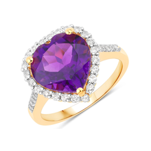 Load image into Gallery viewer, Genuine Amethyst Heart Ring