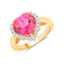 Load image into Gallery viewer, Genuine Pink Topaz Heart Ring