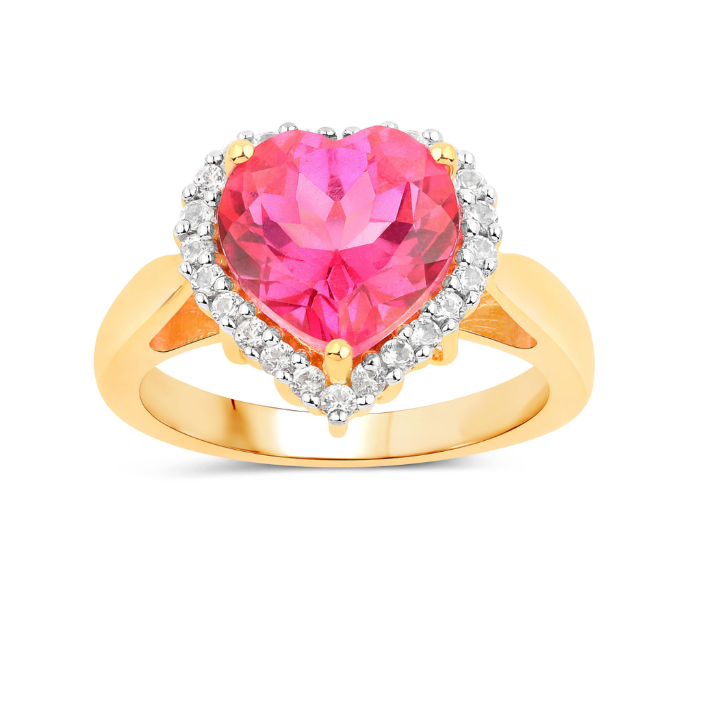 Genuine Pink Topaz Heart Ring