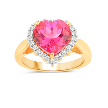 Load image into Gallery viewer, Genuine Pink Topaz Heart Ring