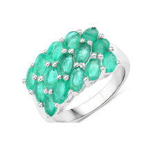 Load image into Gallery viewer, Natural Emerald Cluester Ring