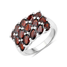 Load image into Gallery viewer, Natural Garnet Cluster Ring