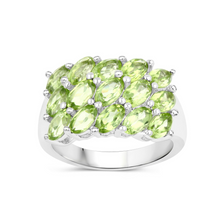 Load image into Gallery viewer, Genuine Peridot Cluster Ring
