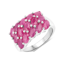 Load image into Gallery viewer, Genuine Pink Ruby Cluster Ring