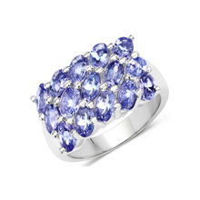 Load image into Gallery viewer, Genuine Tanzanite Cluster Ring