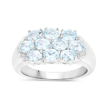 Load image into Gallery viewer, Natural Blue Topaz Cluster Ring