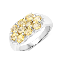 Load image into Gallery viewer, Carat Genuine Citrine Cluster Ring
