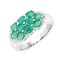Load image into Gallery viewer, Genuine Emerald Cluster Ring