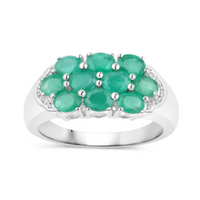 Load image into Gallery viewer, Genuine Emerald Cluster Ring