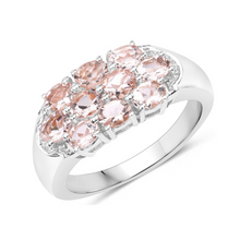 Load image into Gallery viewer, Natural Morganite Cluster Ring